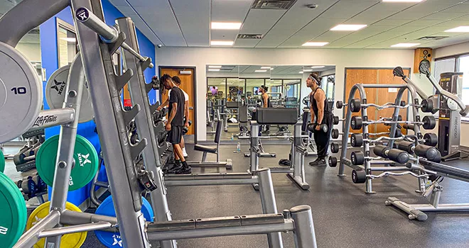 Free weights at the Y at TCC Northeast