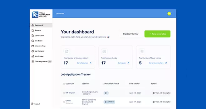 Job Seach Genius Dashboard Interface