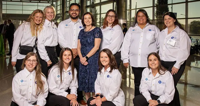 TrueBlue LEAD students and TCC President Dr. Goodson at Vision Dinner