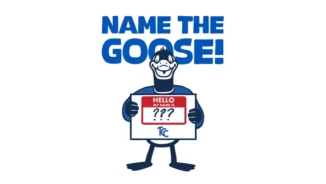 The Goose holds up a sign that says "Hello my name is ?"